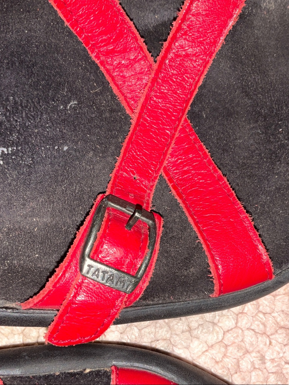 Birkenstock Red Strappy Buckle Sandals - Picture 6 of 9